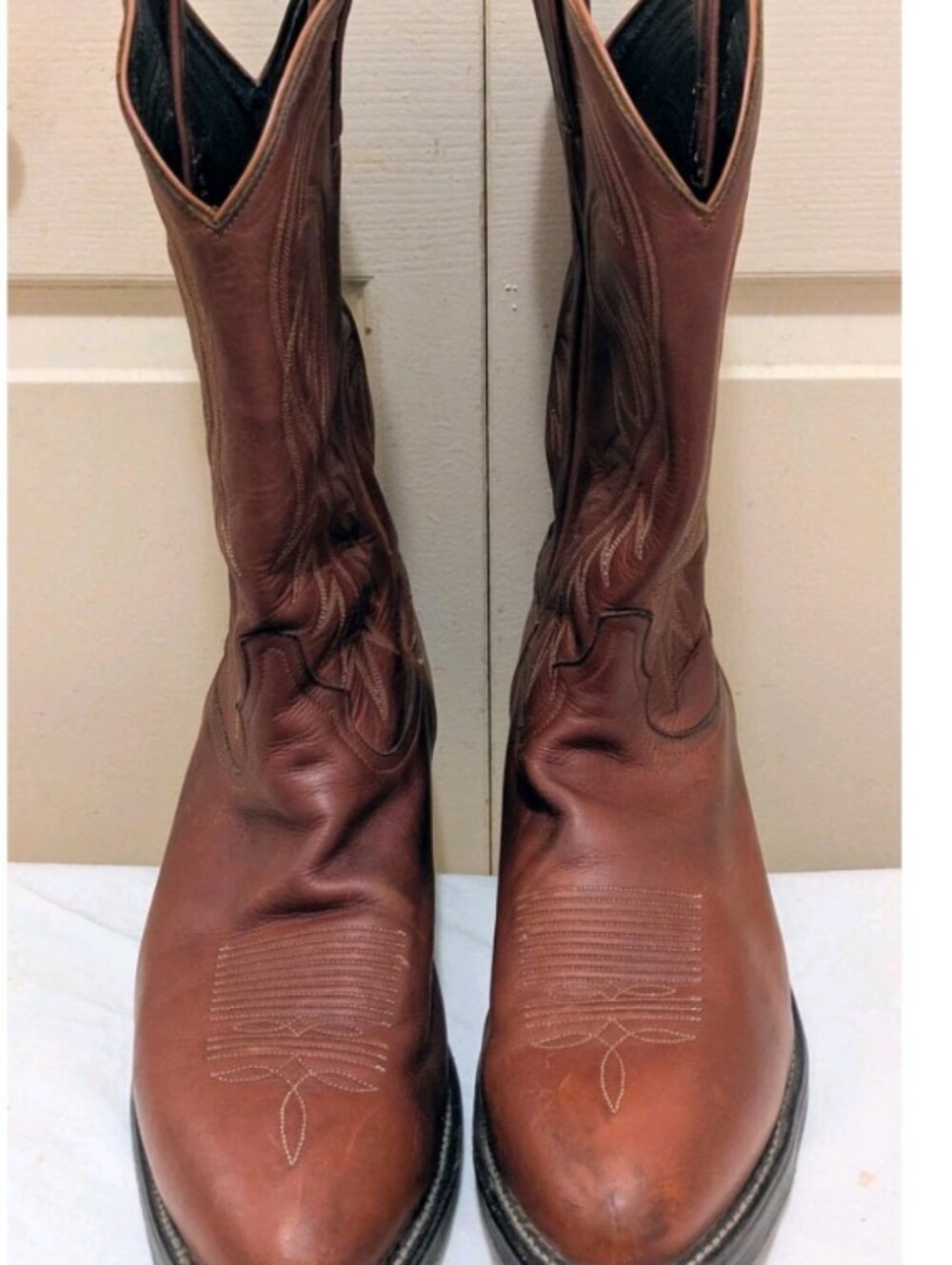 Tony Lamas Men's Brown Leather Western Cowboy Boots